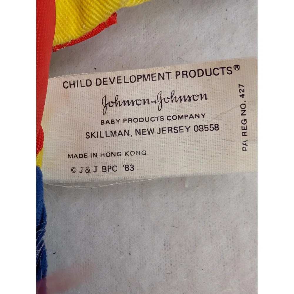 Vintage 1983 Johnson & Johnson Let's Go Bear Plush Toy with Book 10